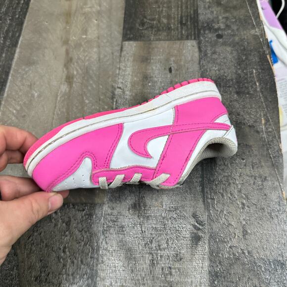 New Nike Dunk Low TD Size 10c Toddler Baby Fuchsia White FB9107-102 - Picture 9 of 16